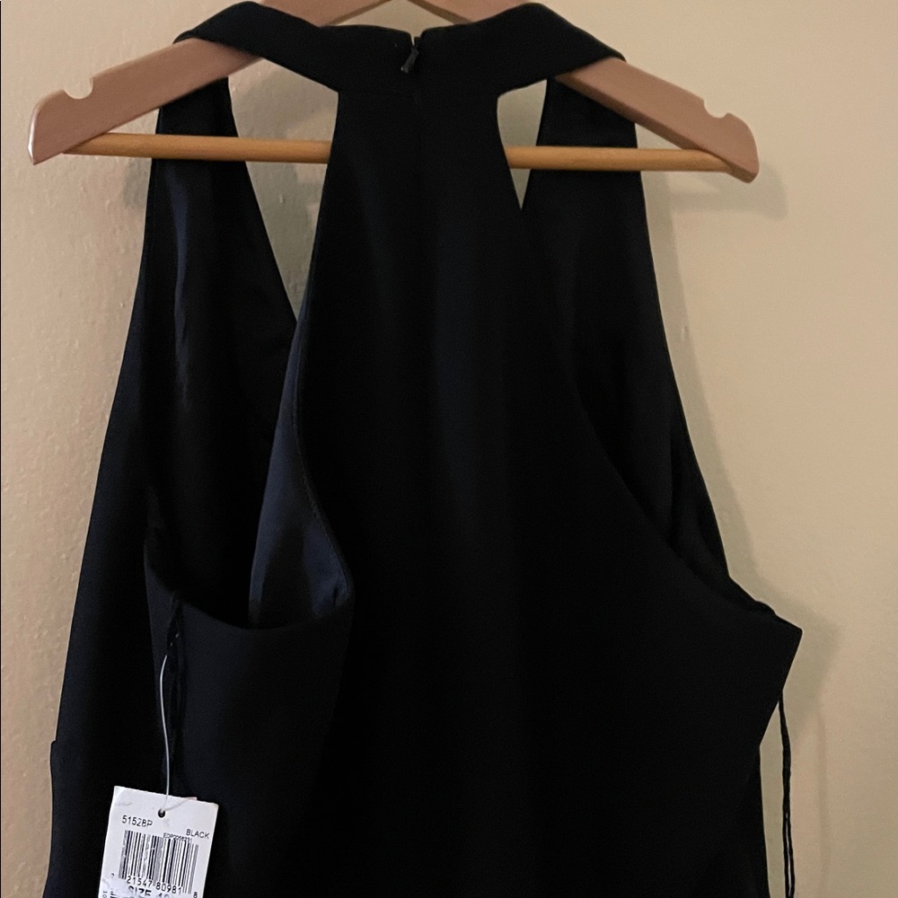 Donna Morgan Y2K Black Halter Racerback Lined Sheath Dress 10petite - Picture 9 of 10